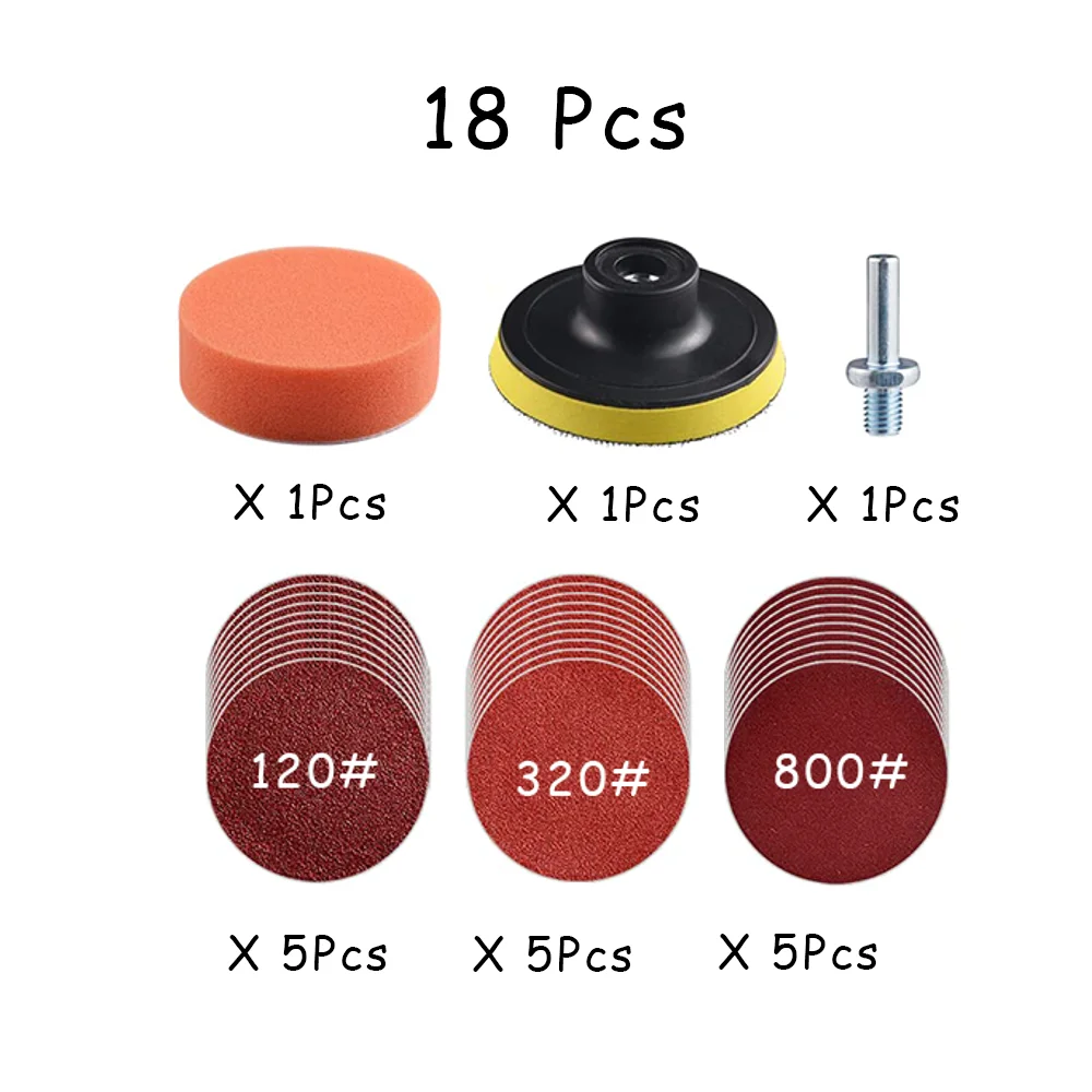 15-65 Stuks Auto Koplamp Reparatie Restauratie Kit 3 Inch 75 Mm Schuurplaat Waxen Spons Schuurpad voor Polijsten En Schuren