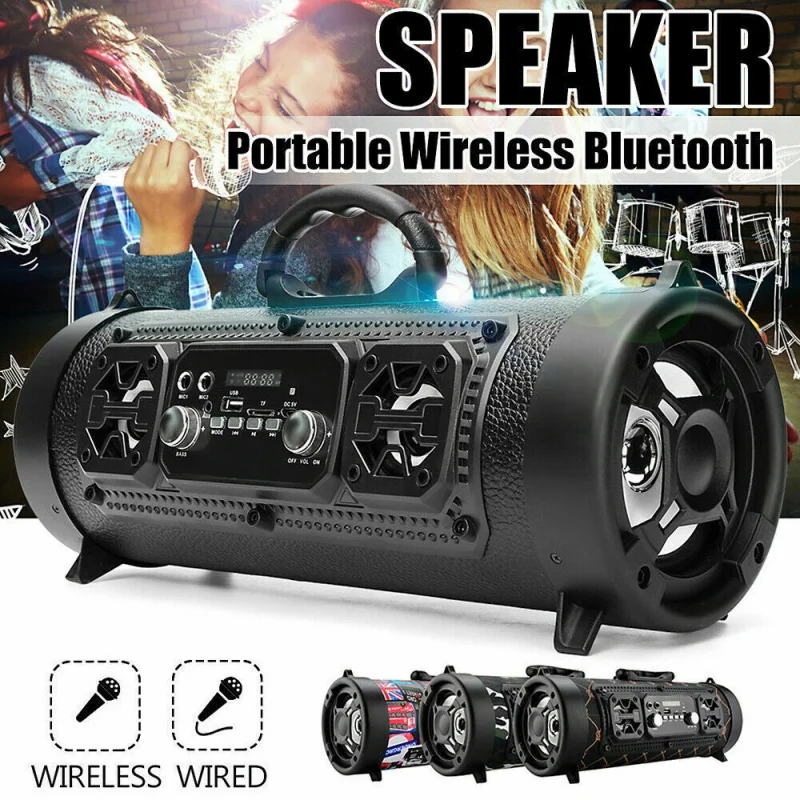 

Portable Bluetooth Speaker Subwoofer Powerful Soundbar with FM Radio 20W Wireless Support Mic KTV Boombox caixa de som Bluetooth