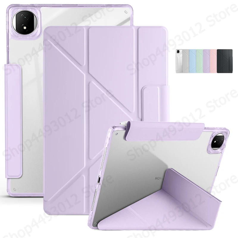 Funda For Huawei Magic Pad 2 Case 12.3 inch Smart Fold PU Leather Acrylic Back Magnetic Cover For Huawei Magicpad 2 Case 12.3