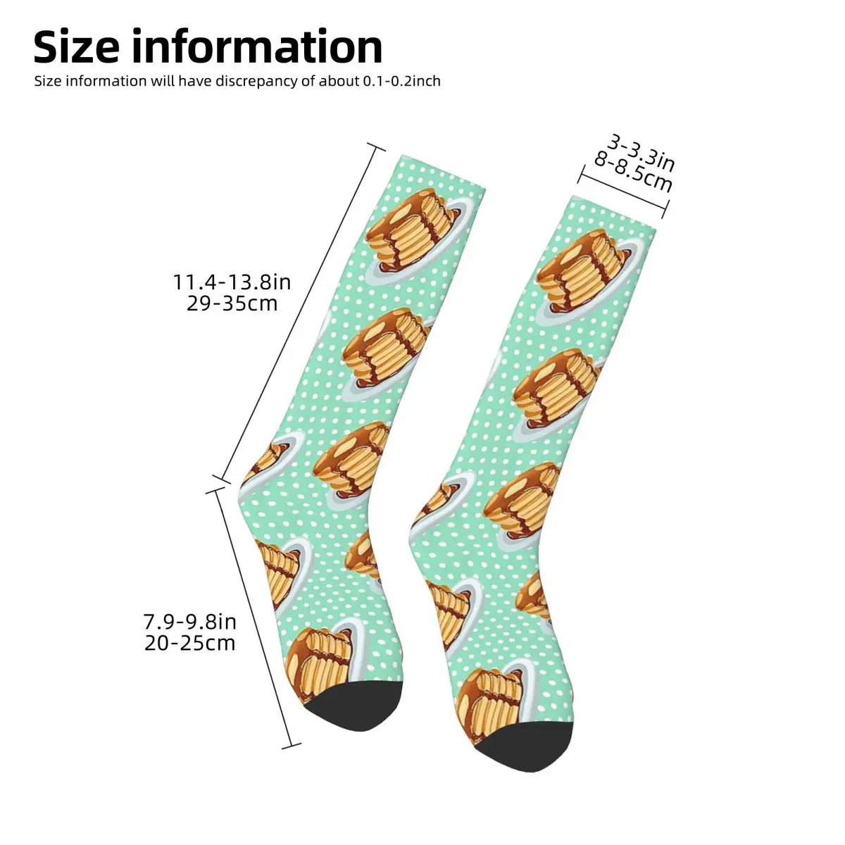 Pancakes With Maple Syrup Pattern Socks Harajuku Super Soft Stockings All Season Long Socks Accessories for Man's Woman's Gifts