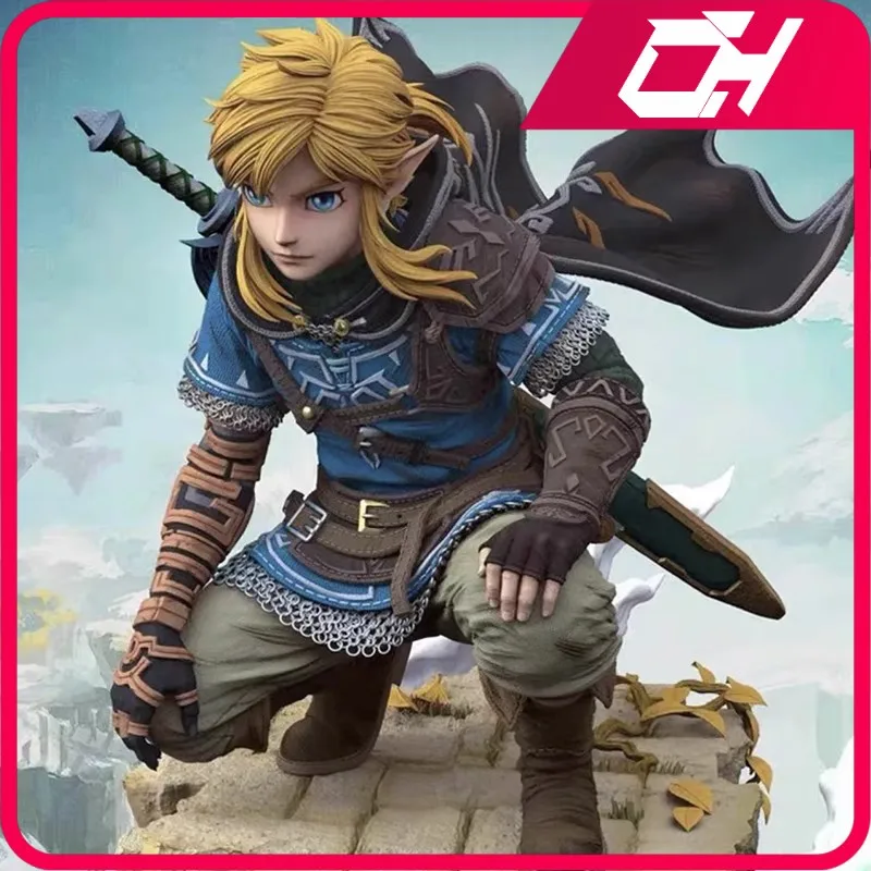 38cm Link Figure The Hyrule Fantasy Breath of the Wild Game Peripheral PVC  Model Statue Desktop Ornament Crafts Birthday Gifts