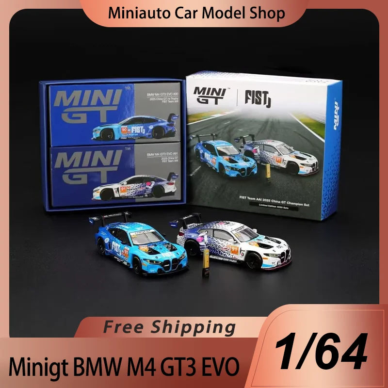 Minigt  M4 GT3 EVO 2台セット New In Stock Minigt 1:64 Bmw M4 Gt3 Evo 2pcs Set Alloy