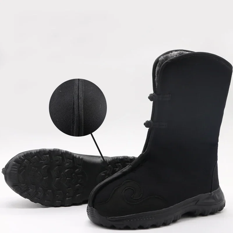Winter Kung Fu Shoes Tai Chi Wing Chun Chinese Traditional Martial Arts Warm Boots Wudang Taoist Manual Cotten Fabric