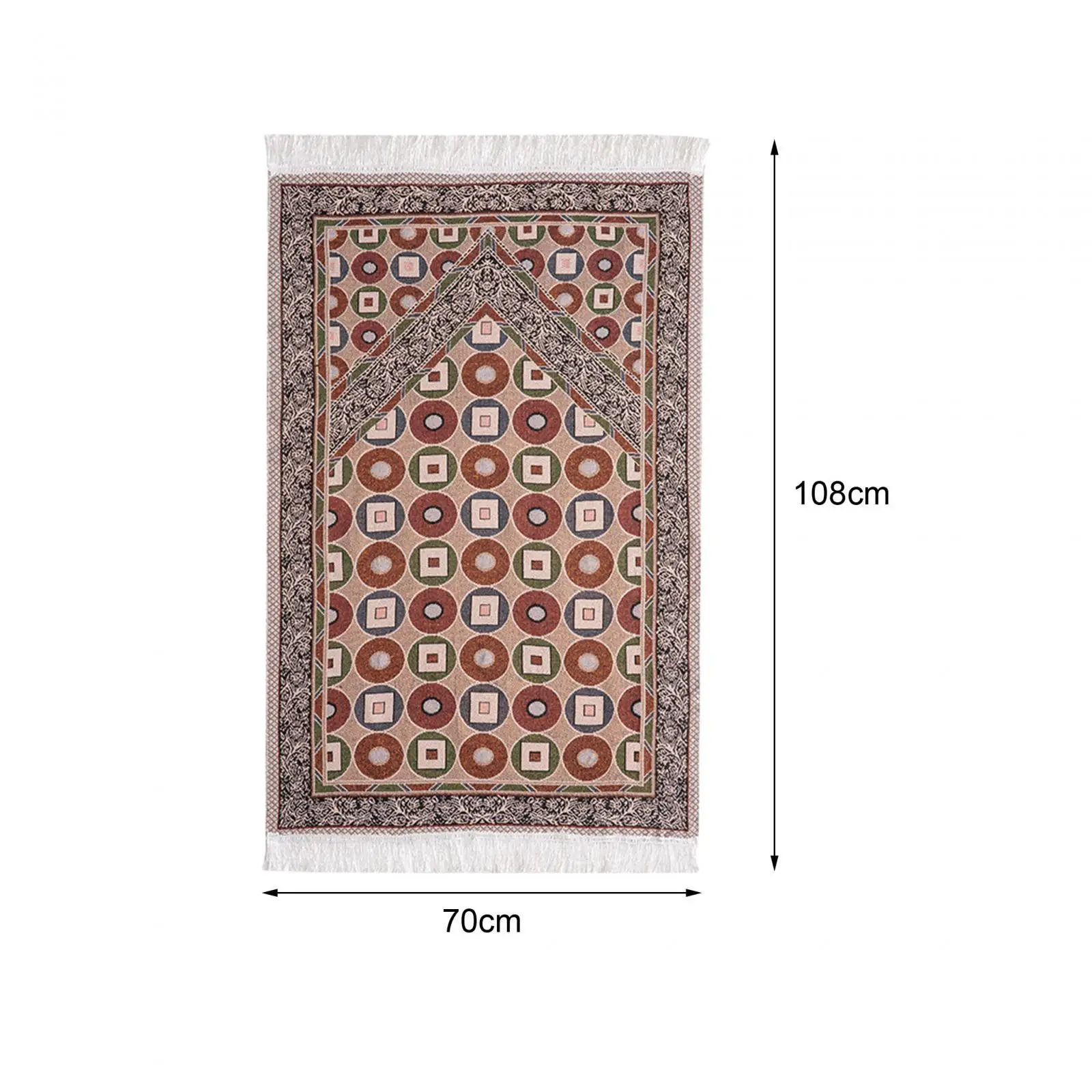 Prayer Rug Thick Tassel Decor 70x108cm/27.6"x42.5" Ramadan Gifts Area Rugs Prayer Mat for Women Men Temple Travel Prayer Room