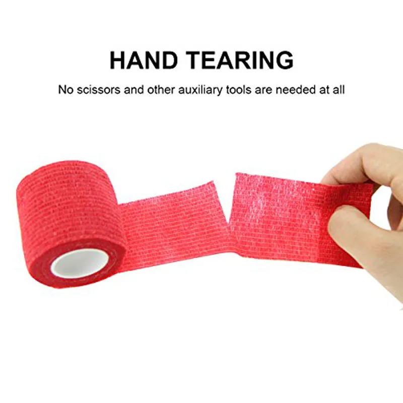 5cm*4.5m Color Non-woven Self Adhesive Elasticity Bandage Waterproof Cohesive Sport Exercise Tape Breathable Wristband 24 Roll