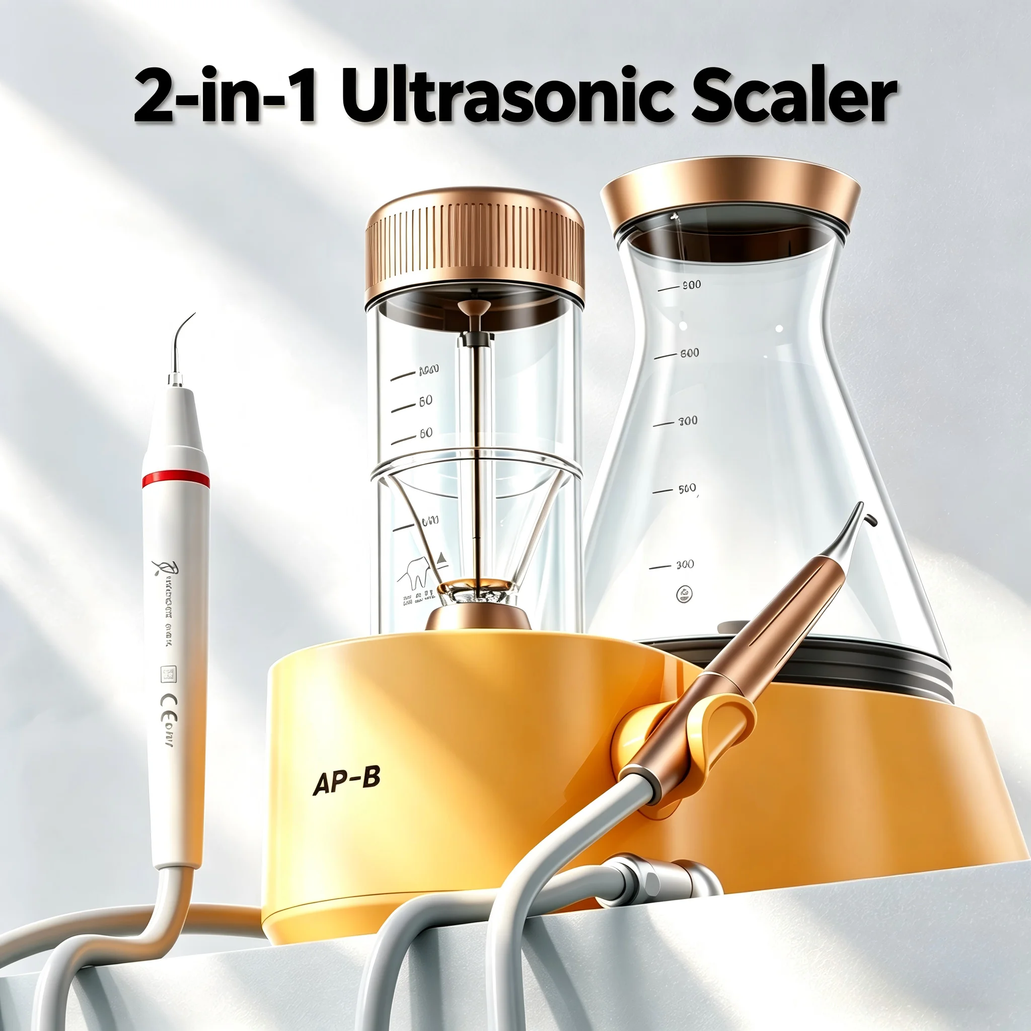 

Dental Piezo Ultrasonic Scaler & Air Flow Sandblasting Unit 2 in 1 for Periodontal Treatment & Polishing