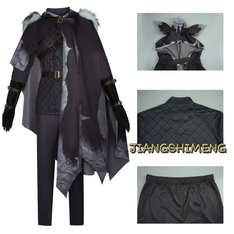 Game Night Watch Cosplay Anime Ithaqua Costume Wig Hooded Cloak Cape Uniform Man Halloween Carnival Suit