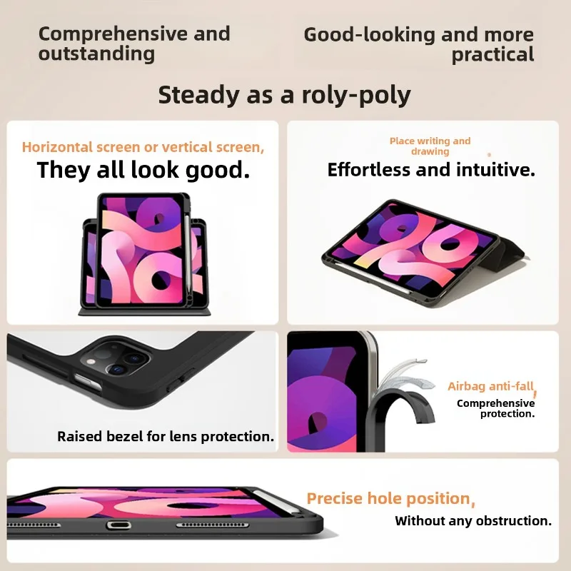 MINISO Hello Kitty لجهاز iPad حافظة Funda IPad Air 3 4 5 M2 M3 Pro 4 5 6 M4 Mini 6 7 غطاء لوحي Ipad 7/8/9/10 A16 حافظة واقية