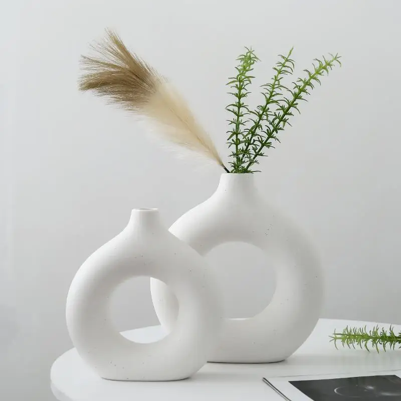 Modern Creativity Ceramic Vase Flower Nordic Design Hydroponic Vase Luxury Small Ikebana Vazen Cute Room Home Decor Jarron FYVS