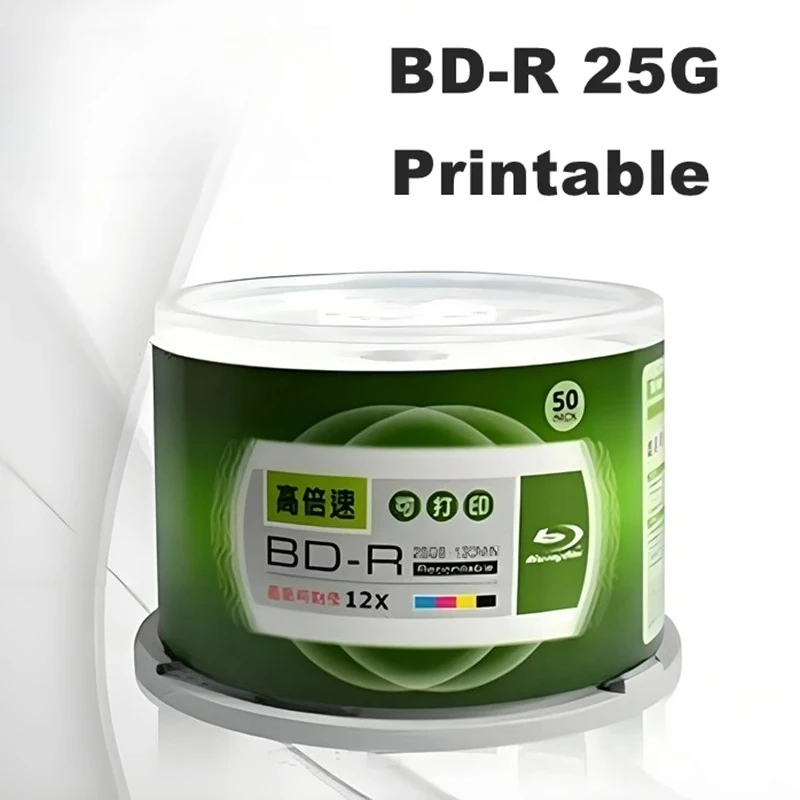 

Диски Blu-ray BD-R 25 ГБ, пригодные для печати, 1-12X, 130 минут записи, 50 шт./коробка