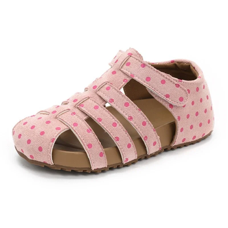 

Children's Sandals 2025 Summer Polka Dot Girls' Roman Sandals Breathable Soft Bottom Kid's Casual Princess Sandals