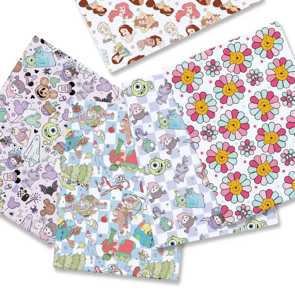 نسيج قطني كرتوني ديزني ، نسيج مرقع ، نسيج منزلي ، خياطة فستان دمية ، ستارة ، بوليستر ، 140 × 50 سم #1