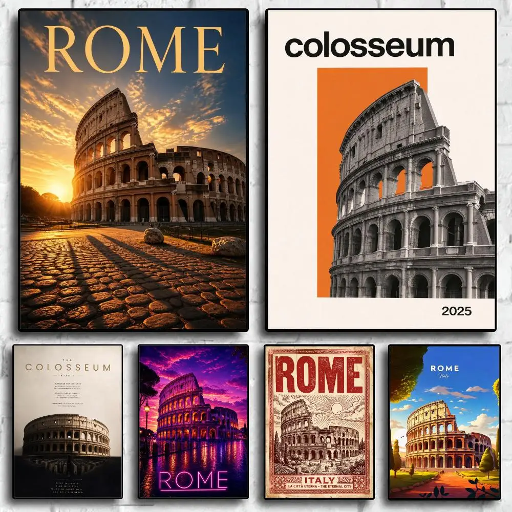 art Colosseum Poster Wall Posters Art Print HD Print Self-Adhesive Waterproof Wall Stickers Room Decoration