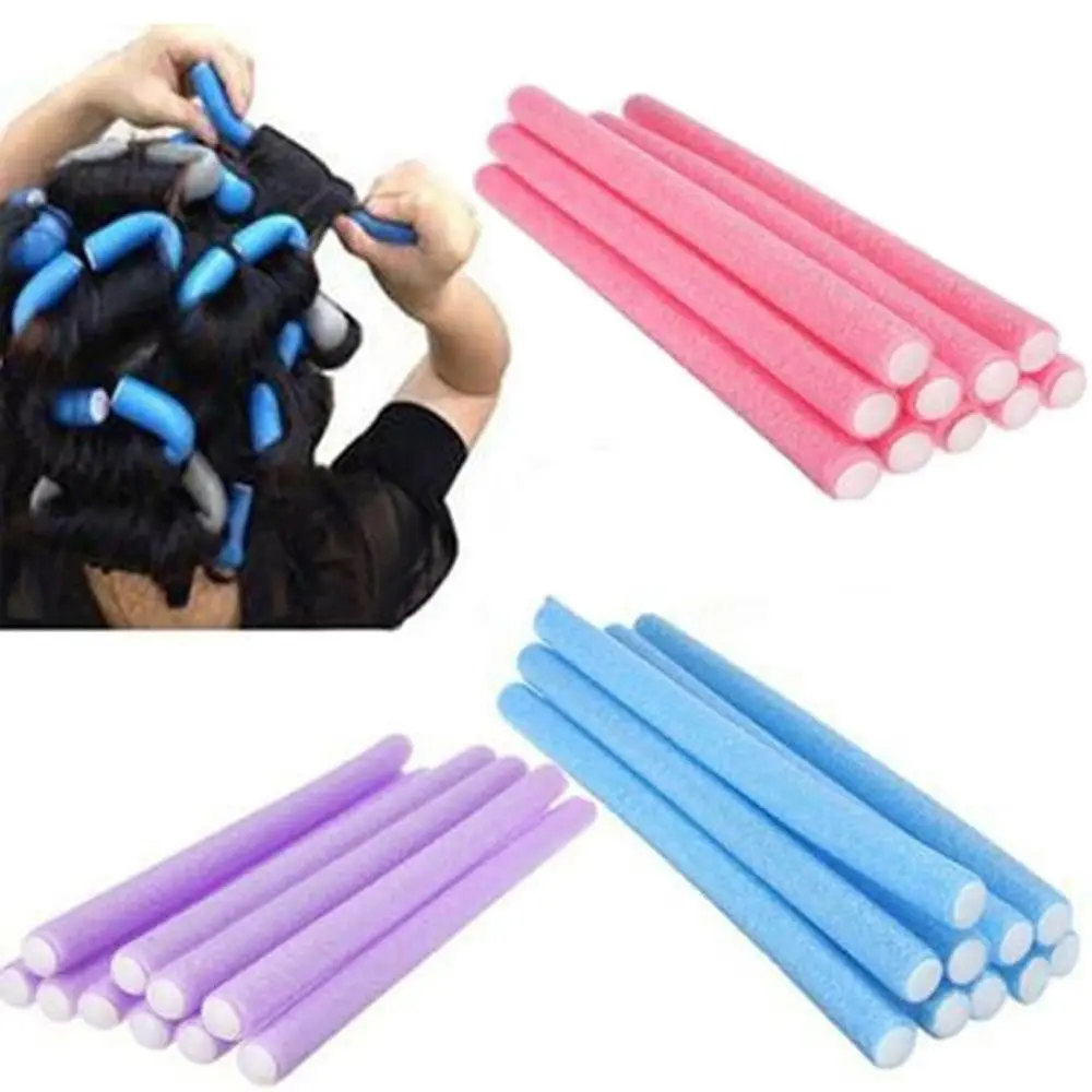 تويست الملونة بيرم الشباك بار رغوة لينة DIY بها بنفسك الإسفنج مكواة تجعيد لون عشوائي لتقوم بها بنفسك تصفيف الشعر أداة تصفيف الشعر أداة