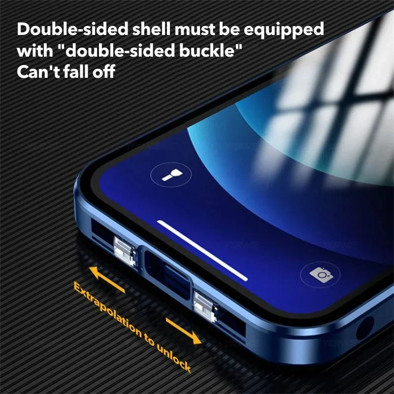 Antyszpiegowskie etui magnetyczne ze szkła hartowanego z ochroną Len dla iPhone'a 11 12 13 14 15 16 Pro Max Plus Magnet Cover — zdjęcie produktu 5