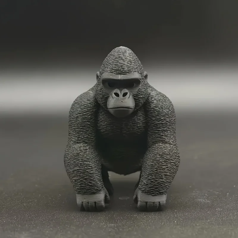 3D Printed Silver Backed Gorilla Statue, Realistic Chimpanzee Ornament, Used for Desktop, Office, and Holiday Home Decoration
