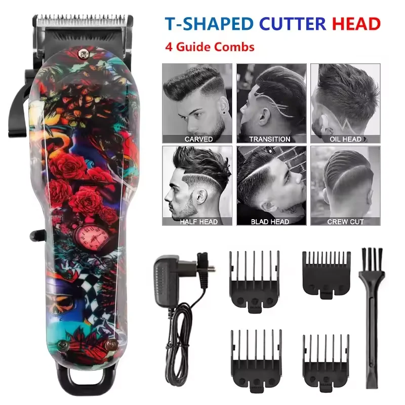 WAIKIL-مقص شعر احترافي للرجال ، أسلوب جرافيتي ، ماكينة تشذيب لاسلكية وقابلة لإعادة الشحن ، تدوم طويلاً ، موضة