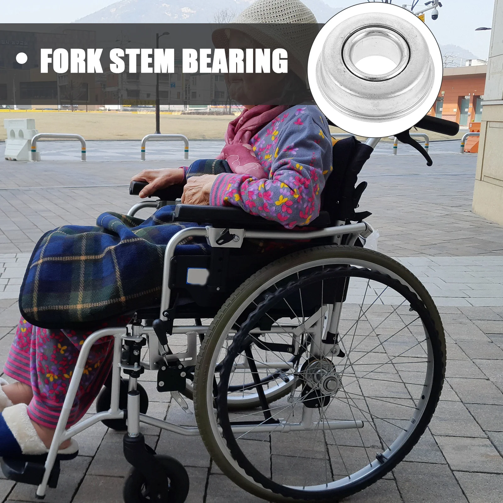 

2Pcs Manual Wheelchair Bearing Front Wheel Bearing Stable Support for Small Front Wheels Replacement Parts Steel Bearings