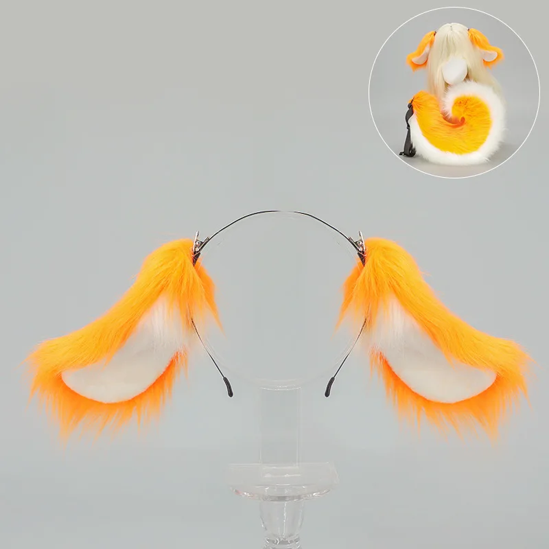 Shiba inu halloween orelhas de cachorro headwear cosplay traje simulação filhote de cachorro orelhas caídas cauda adereços para animais de estimação bonito anime acessórios de festa