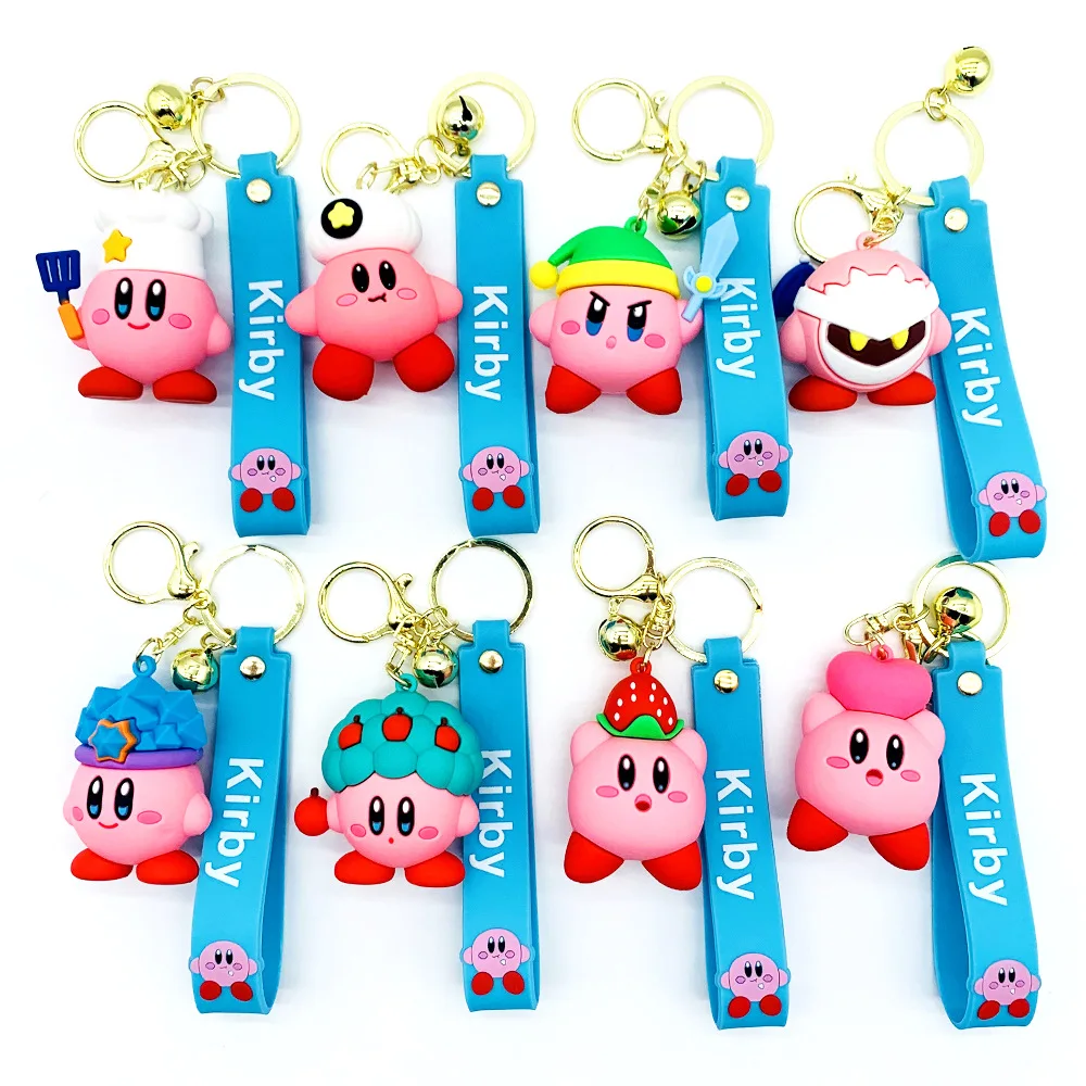 Kawaii Cartoon Anime Star Kirby Figure Keychain Model Pendant for Bag Car Decoration Cute Ornament Toys for Girls Doll Kids Gift