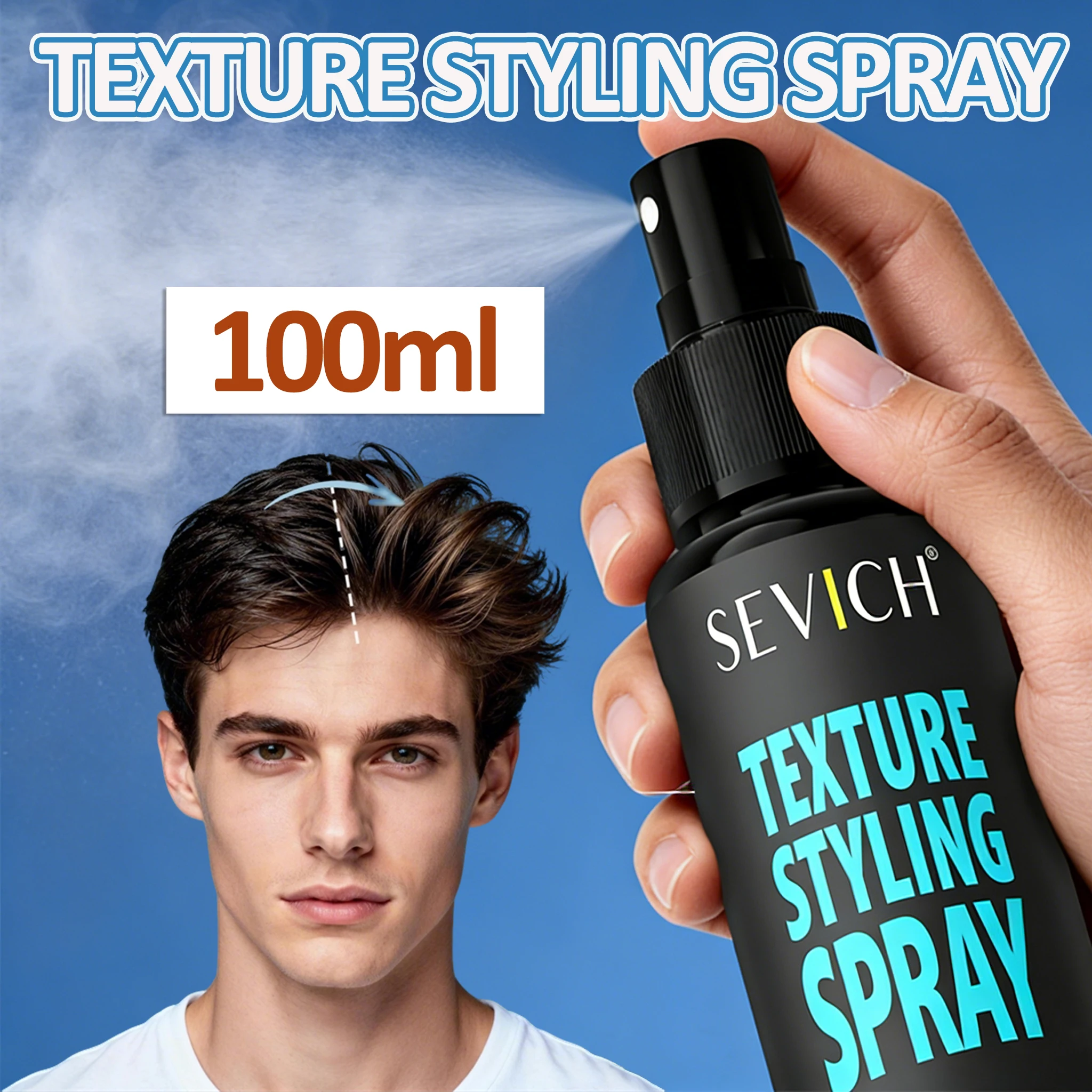 Fluffy Water Herren Volumen-Styling-Wasserspray Haar-Texturierungsgel Ohne Ausspülen Trockenes Haarspray Flauschig Langanhaltend Natürlich