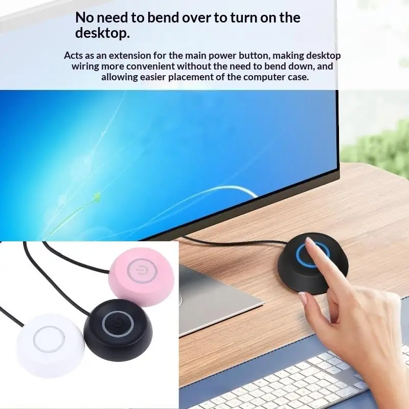 Wired External Desktop Power Switch Button With LED Motherboard Power Button Extension Cable For PC Computer Extension Control