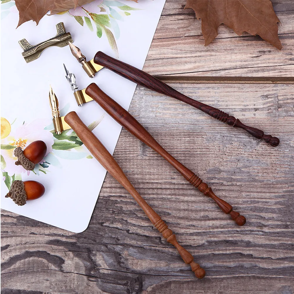 

Ergonomic Wooden Calligraphy Pen Holder Oblique Fountain Dip Nib Holder Ideal for Point Fonts Sketching Mapping Thanksgiving