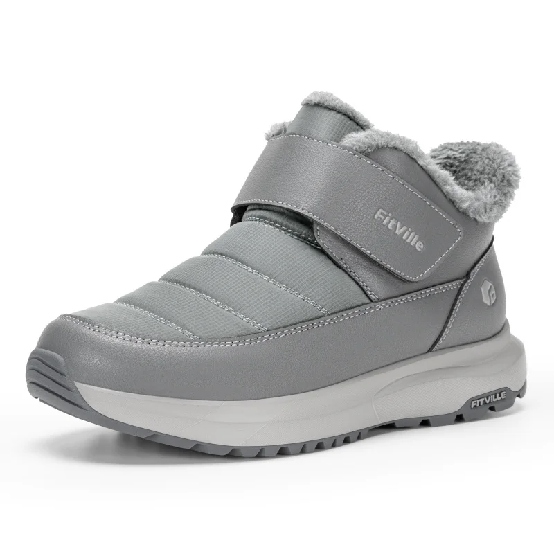 

FitVille Men'S Snow Boots Winter Shoes Thickened Warm Fur Lining Waterproof Non-Slip Wide Width Outdoor Boots For Men