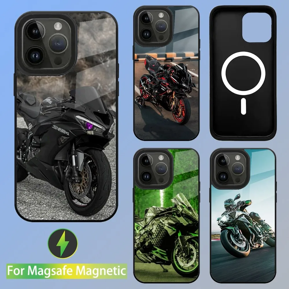 Motorcycles ZX6R 24R Phone Case For iPhone 15,14,13,12,11,Plus,Pro,Max Mini Magsafe Magnetic Wireless Charging