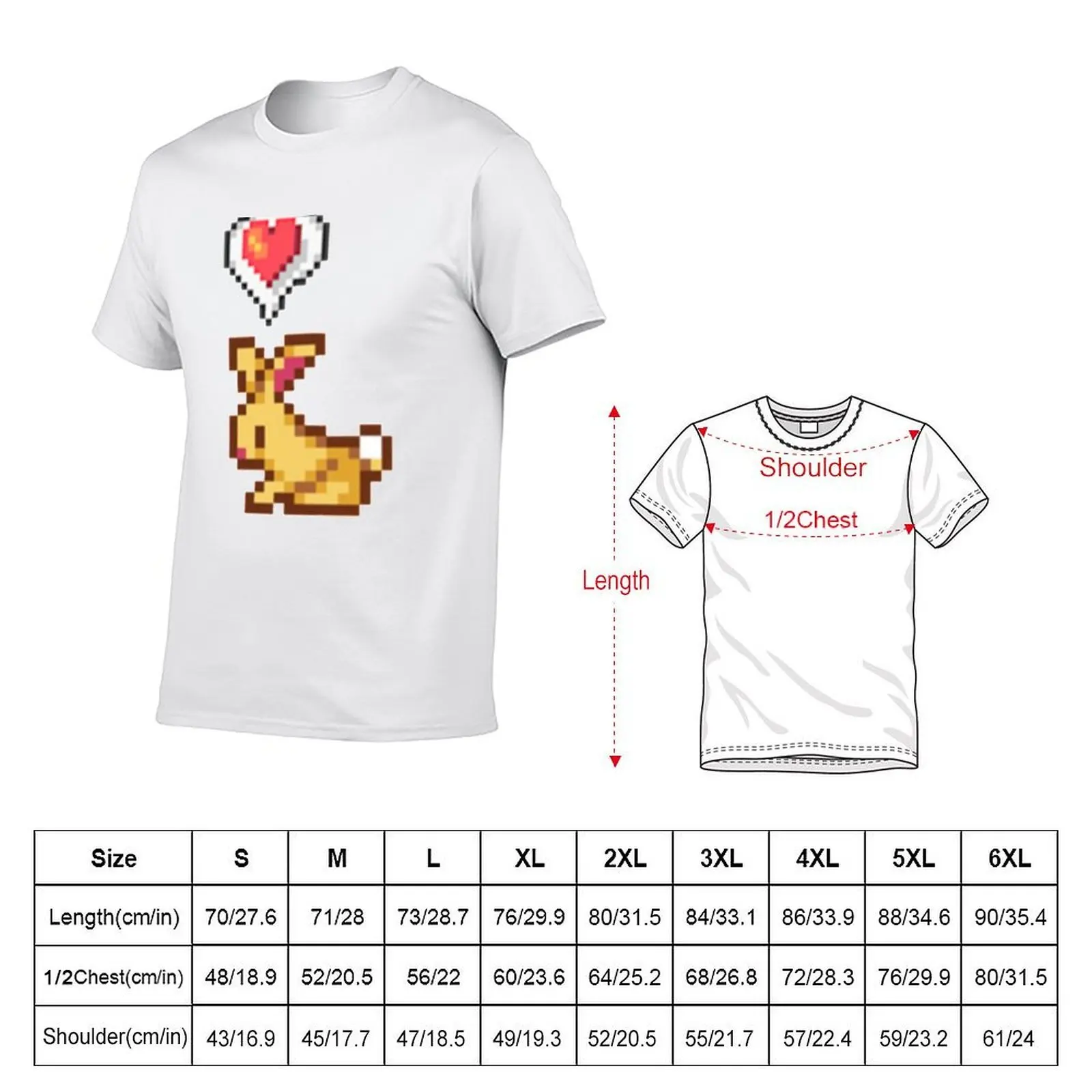 Stardew Valley Happy Rabbit Chicken T-Shirt Big Size Short Sleeve Tee for Men view 2