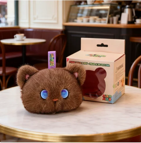 AI Desk Companion Cat Plush Toy G6-009, 10cm Stuffed Animal with PP Cotton, CE RoHS EN71 Certified Cute Desktop Plush Doll Gift view 3