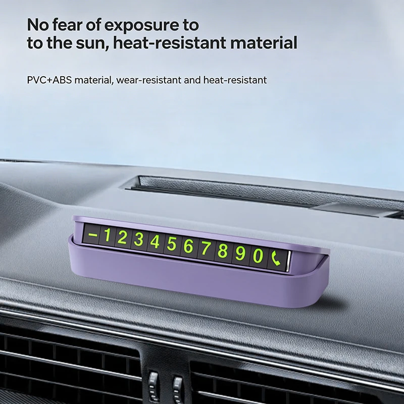 Vehicle Car Park Temporary Stop Card Phone Number Plate Concealed Number with 6 Digits Easy Switch for Public Parking