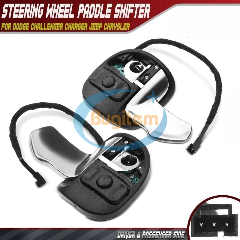 

1 Pairs Steering Wheel Paddle Shifter 5RQ09DX9AC 5RQ08DX9AC For Dodge Charger Challenger 2015-2021 Jeep Grand Cherokee 2014-2021