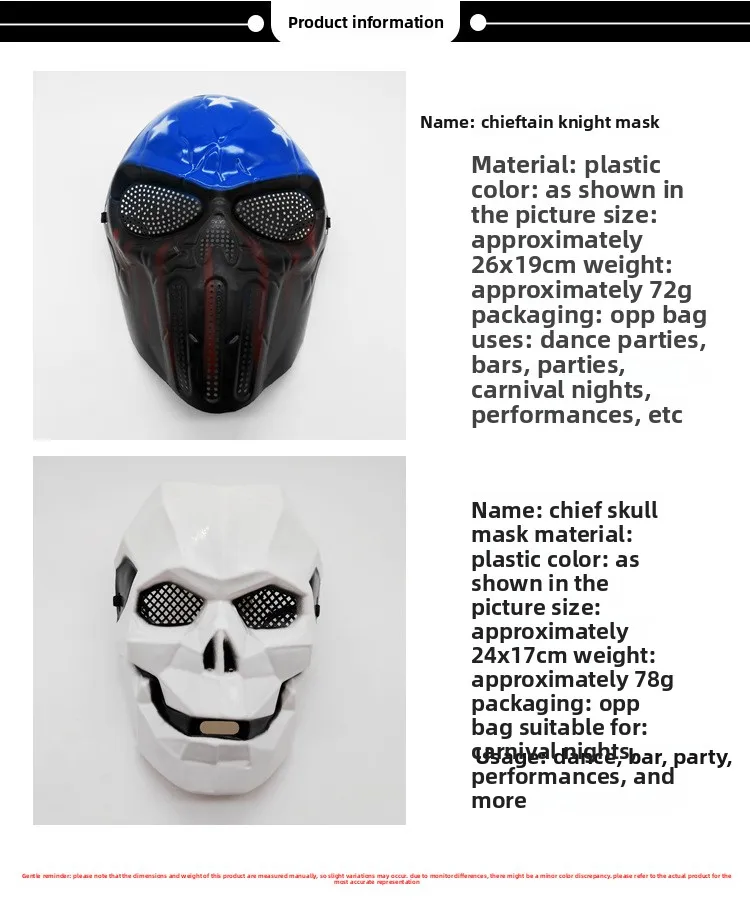 Weiße Geometrische Linienmaske Rittermaske Zombie-Feldmaske Totenkopf-Krieger-Gesichtsmaske Amerikanische Häuptlings-Totenkopfmaske mit Großem Mund CS-Ausrüstung – Detail 3