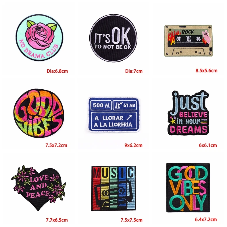 10 PCS/lots letter Embroidey Patch Iron On Patch For Clothing Jackets Tape Embroiderd patches Sewing Patch DIY Stickers App