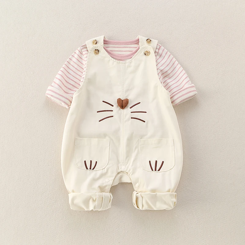 Tenue de printemps pour bébé fille mignonne, ensemble t-shirt et pantalon long à rayures, en coton décontracté, ensemble deux pièces Dr, ligne a de printemps...