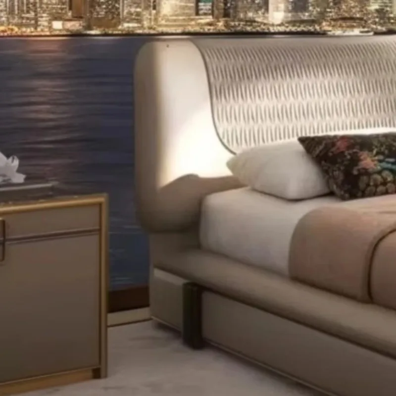 إطار سرير أوروبي رائع بحجم كينغ، مريح فاخر، تجربة نوم نهائية، ديكور جمالي لغرفة النوم الحديثة