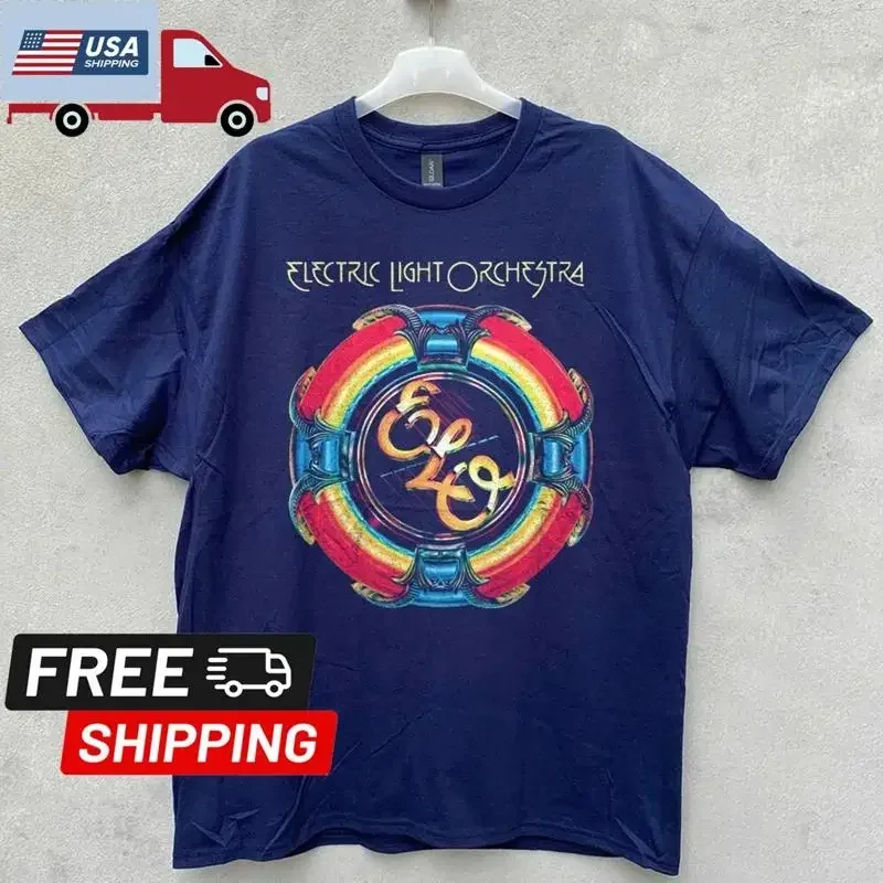 Seltene Electric Light Orchestra ELO Anniversary Navy T-Shirt, Größe S bis 3XL.