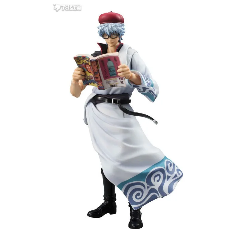 MEDICOM TOY Original acabado muñeca móvil serie Gintama Anime Sakata Gintoki figura de acción modelo juguetes adornos regalos para niños
