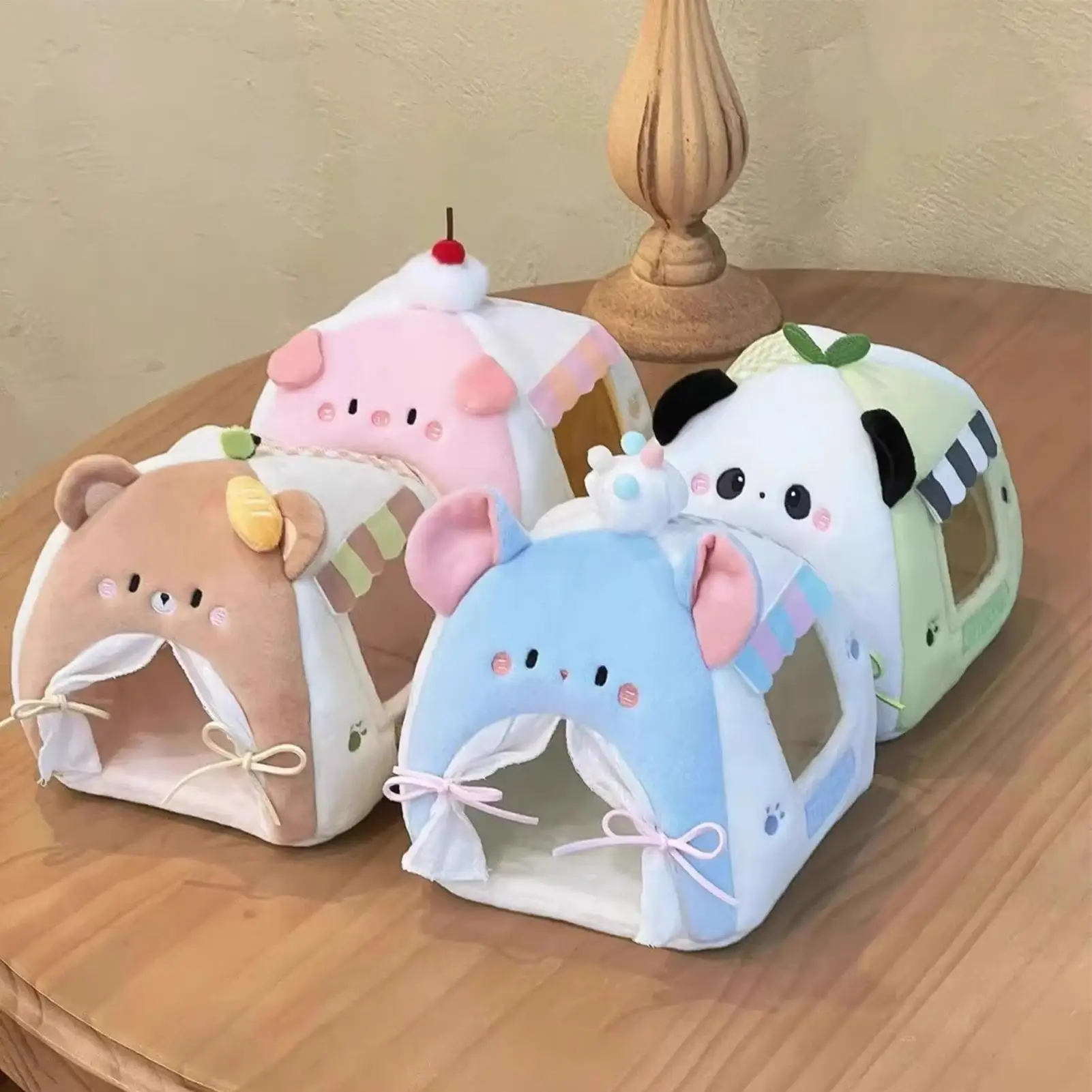 Toy Bed Playset Miniature Furniture Doll Tent Bed For Living Room Home Imaginative Play Stuffed Animals Indoor Desktop Display