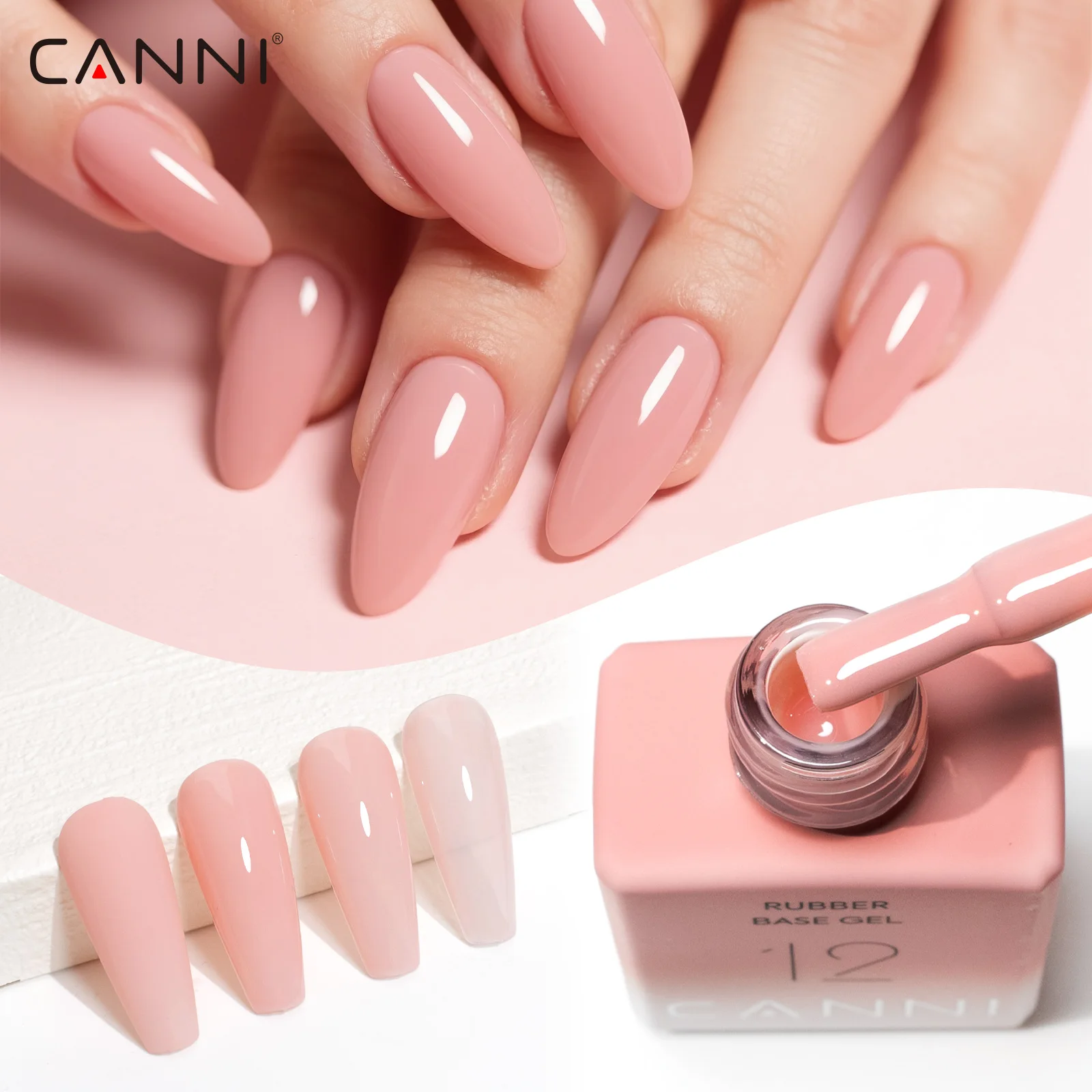 

CANNI 9ML Rubber Base Gel HEMA/TPO FREE Jelly Pink Color Collection Gel Nail Polish Soak Off UV LED Gel Varnish Nail Manicure