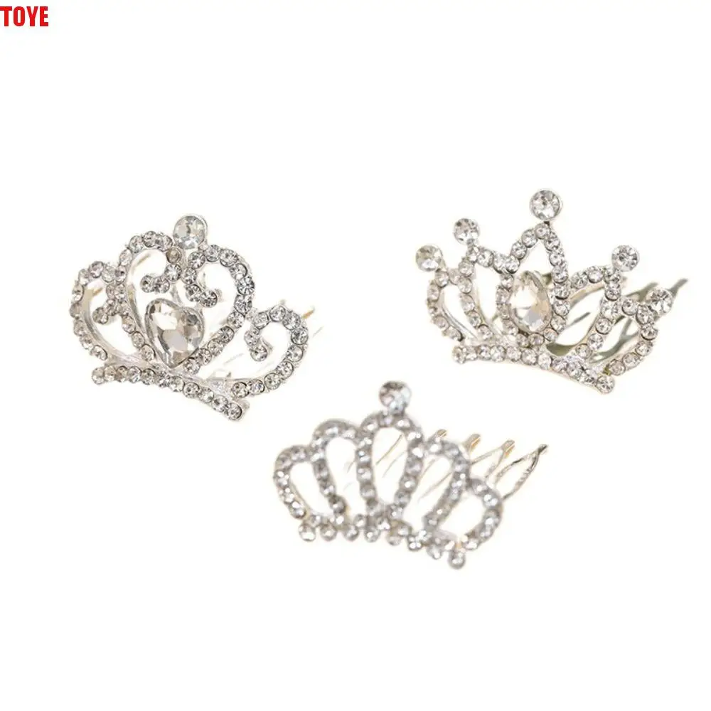 

Flower Crystal Crown Hair Comb Star Love Heart Children Tiara Headband Wedding Jewelry Barrettes Rhinestone Hairpins