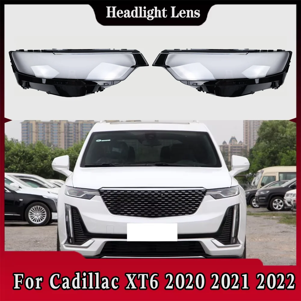 

For Cadillac XT6 2020 2021 2022 Front Headlamp Cover Headlight Lens Transparent Shell Plexiglass Replace Original Lampshade