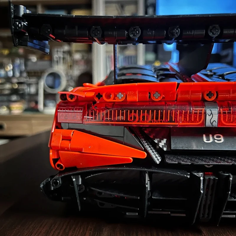 U9 Supersportwagen Technischer Baukasten 1:8 Maßstab Elektrischer Hypercar Konstruktions-Bausteine Modell DIY Montage-Spielzeug für Erwachsene – Detail 18