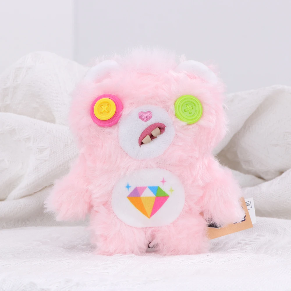 Fuggler with Care Bears Original Keychain Blind Box FUGG Ugly Monster Plush Pendant Toy Stuffed Key Ring Peluche Doll Gifts