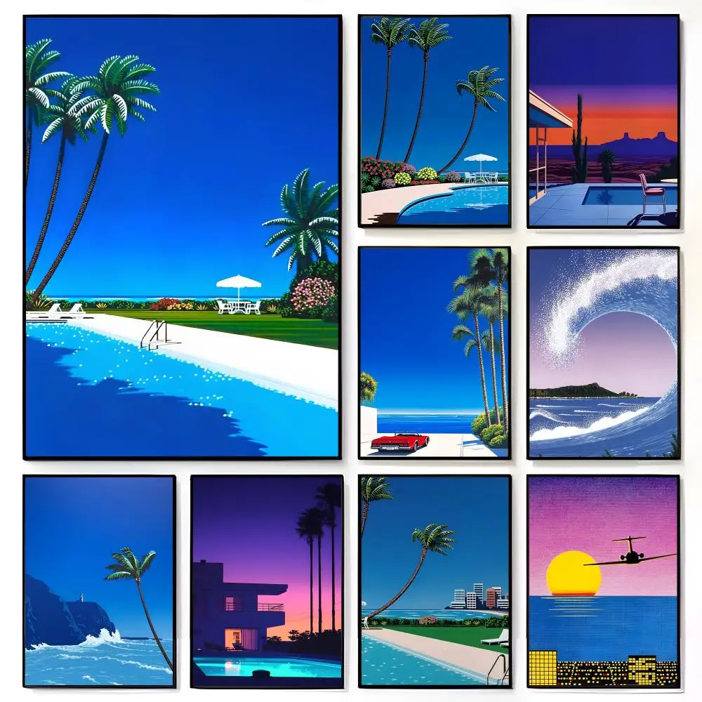 Hiroshi Nagai Vaporwave Japan Beach Art Poster American Film Mural Home Childrens Room Wall Decor Print