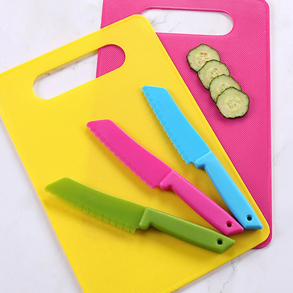 Sawtooth Cutter Plastic Fruit Knife Safe Kitchen Knife Kids Chef For Bread Lettuce Toddler Cooking Knives Children Paring Knives