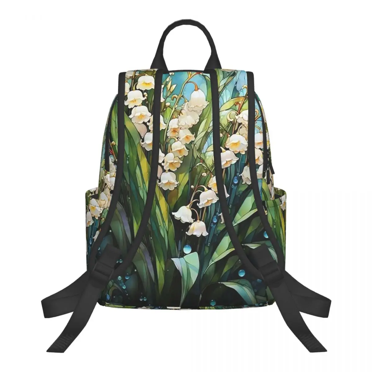 Vibrant Convallaria Pattern Student Backpack School Bag Hiking Travel Daypack for Boys Girls Bookbag Shoulder Bags