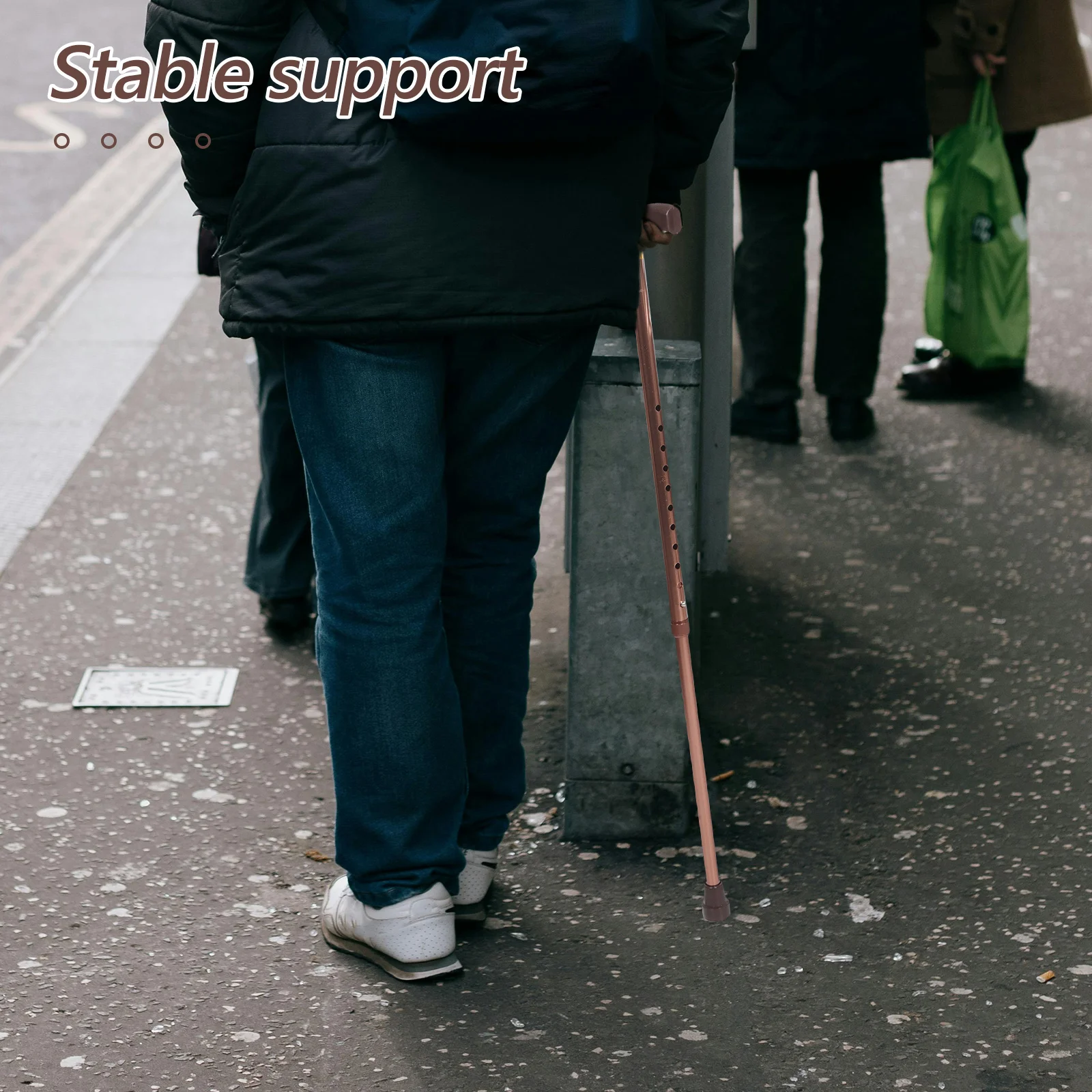 

Складная двухсекционная регулируемая телескопическая трость, легкая складная трость из алюминиевого сплава для пожилых людей