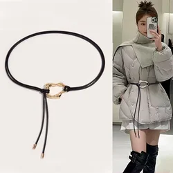 Female Waist Chain Thin Belt Simple Decoration Tie With Dress Long Waist Rope Knotted Vintage Dresses String Waistband Knotting